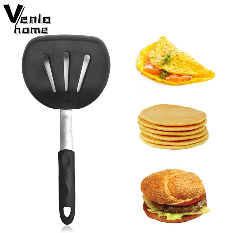 Okonomiyaki Spatula - Flexibler Silikonspatel-Wender, breiter, antihaftbeschichteter Pfannkuchenwender mit